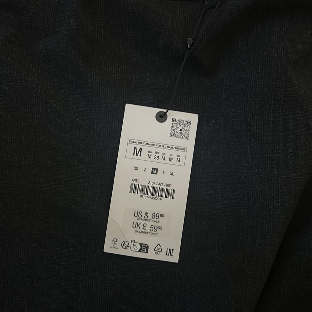 Zara Black Side High Low Midi Skirt Size M NEW - Picture 2 of 14
